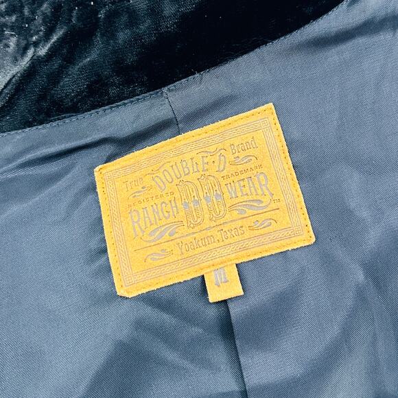 Vintage 90s Double D Ranch Black Velvet Silver Concho Studded Jacket - Picture 6 of 8